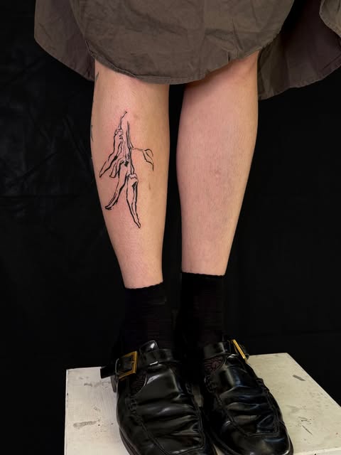 Calf tattoo on calf